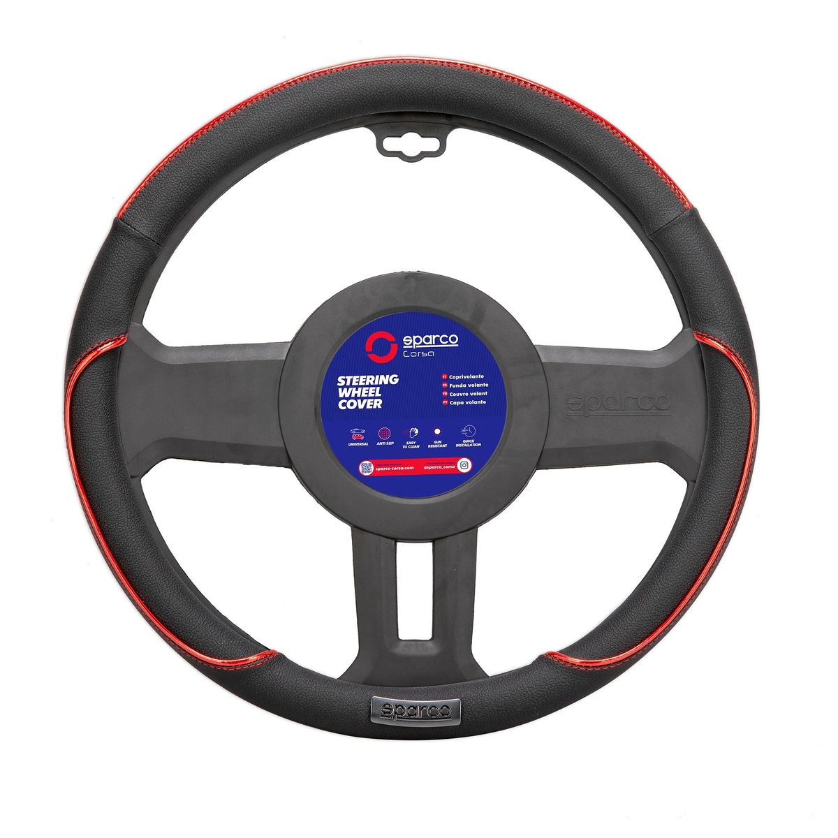 SPARCO - Forro De Timon Funda Cubre Volante Rojo Sparco SPS135RD