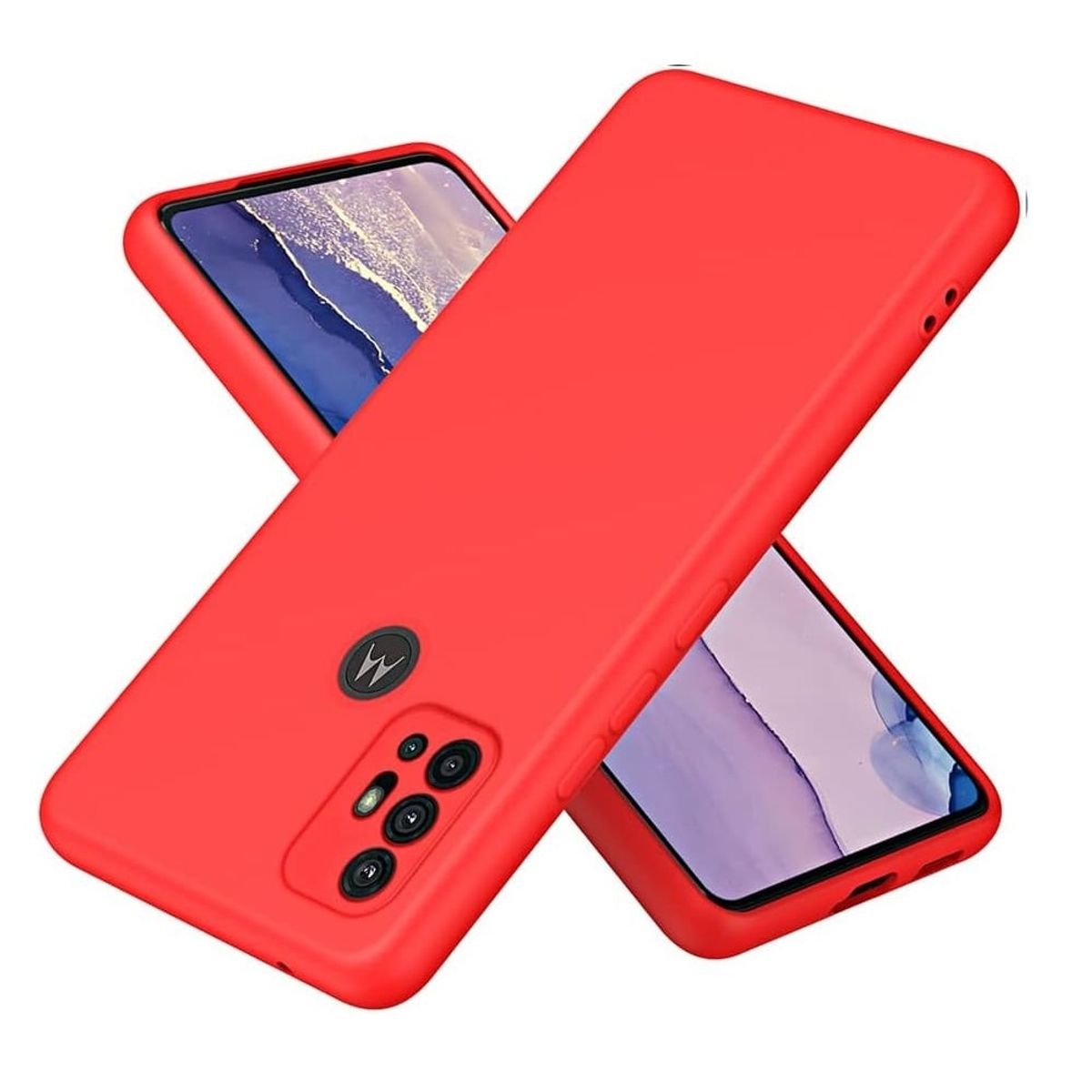 GENERICO - Funda Case para Motorola G30 Soft Feeling Antishock Rojo Antigolpe