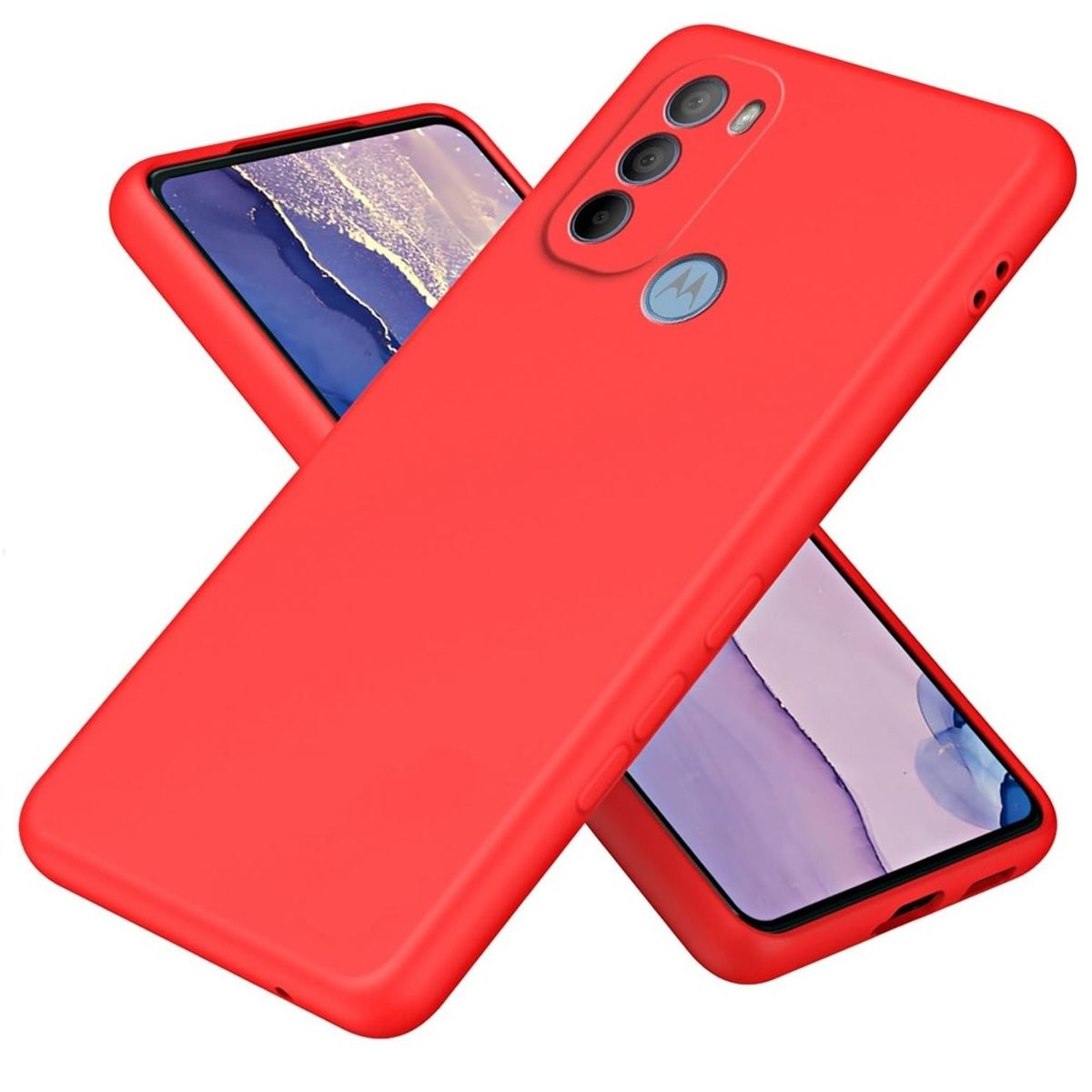 GENERICO - Funda Case para Motorola G31 Soft Feeling Antishock Rojo Antigolpe