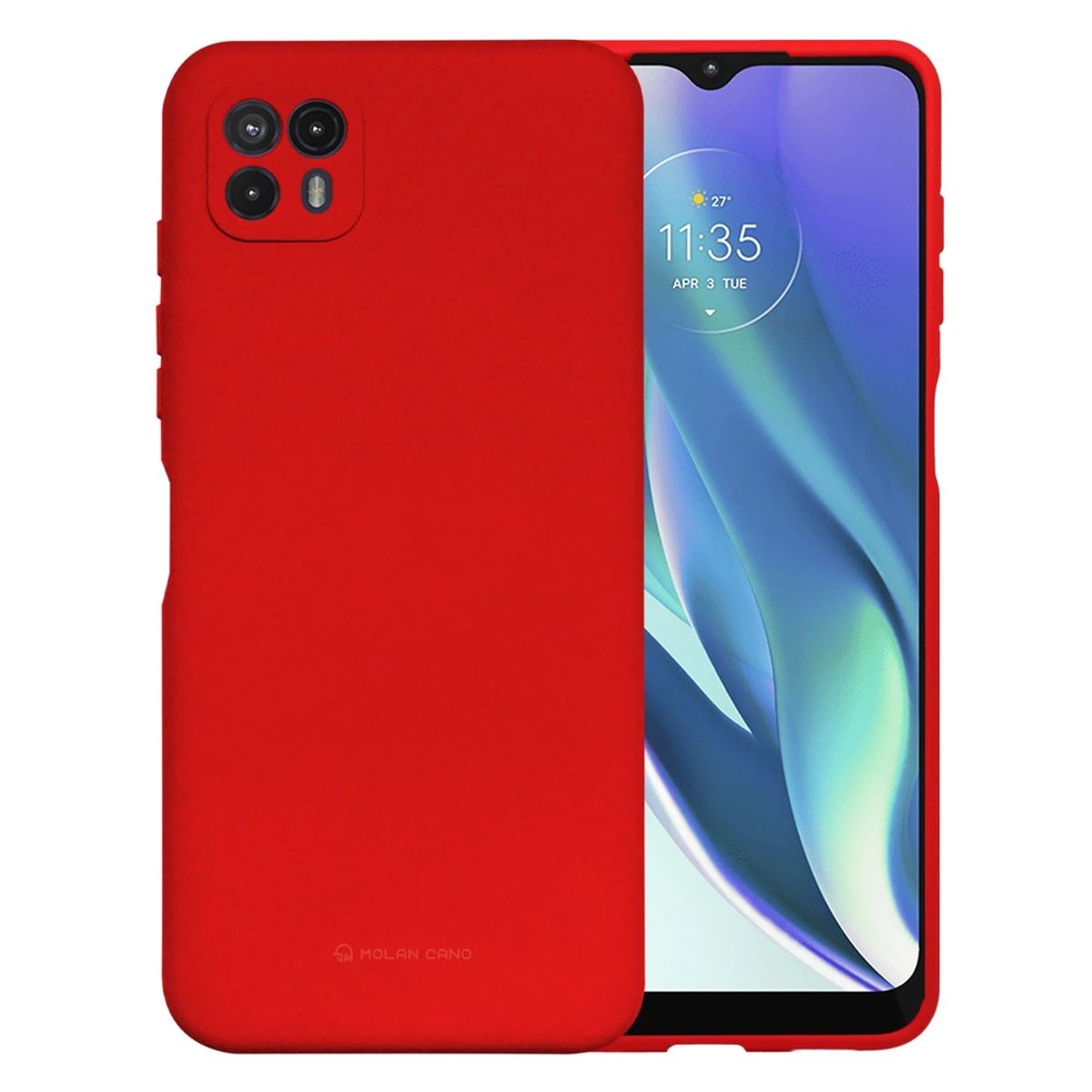 GENERICO - Funda Case para Motorola G50 5G Soft Feeling Antishock Rojo Antigolpe