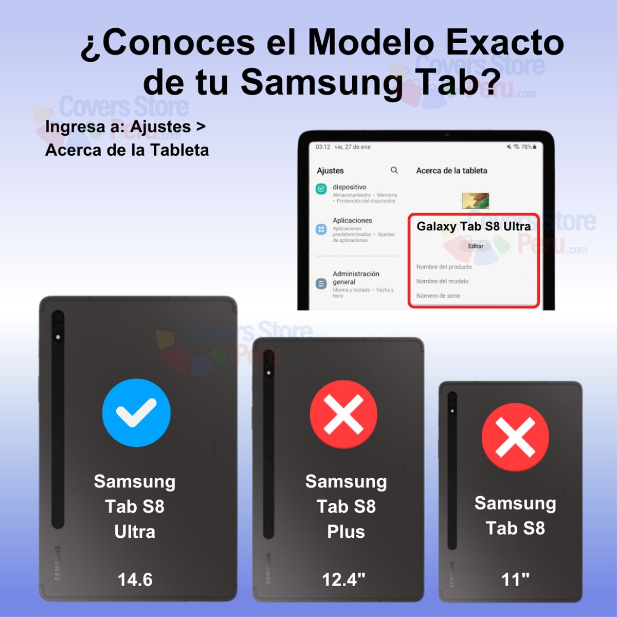 GENERICO - Funda Case de Samsung S8 Ultra 14.6" con Portalápiz Roja Antishock