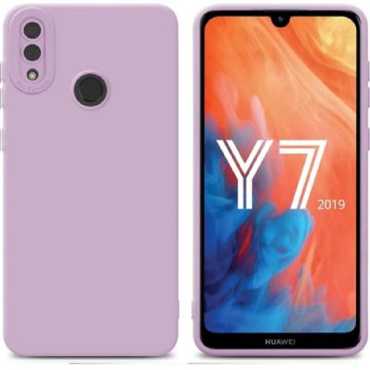 GENERICO - Funda Case para Huawei Y7 2019 Soft Feeling Antishock Lila Antigolpe