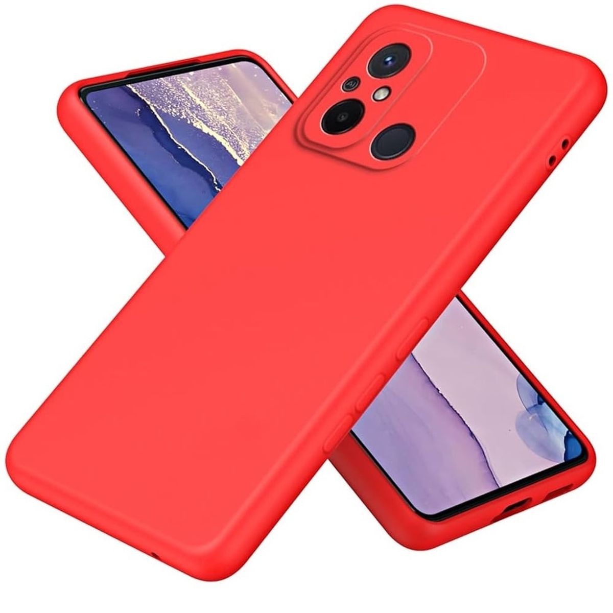 GENERICO - Funda Case de Xiaomi Redmi 12 C Soft Feeling Antishock Rojo Antigolpe