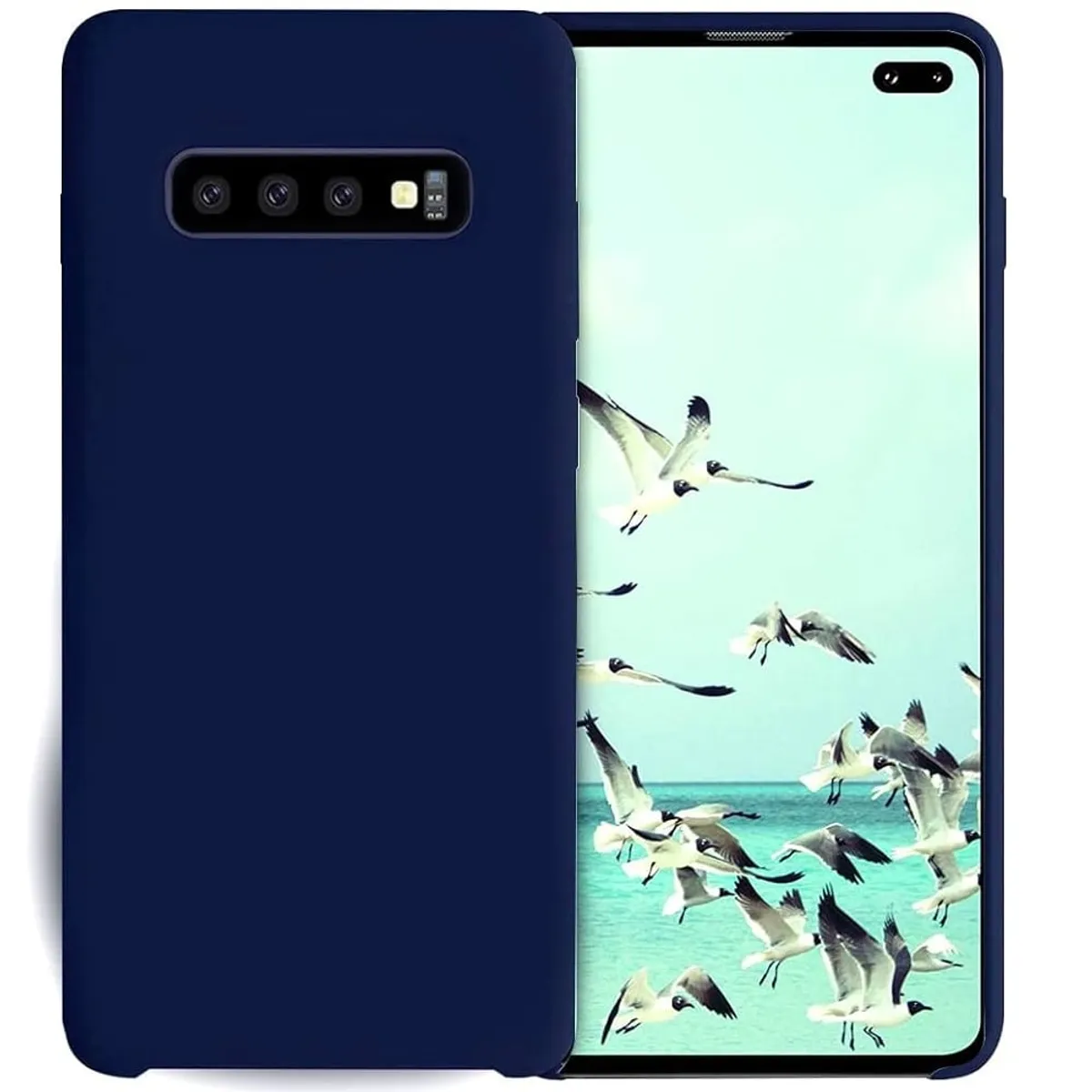 GENERICO - Funda Case for Samsung S10 Plus Soft Feeling Antishock Azul Antigolpe