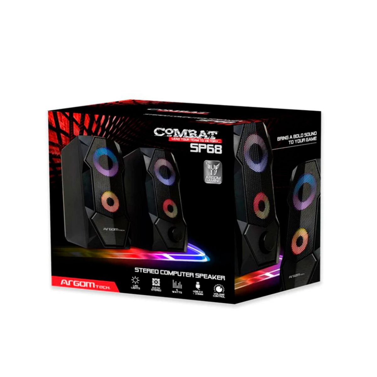 ARGOM TECH - PARLANTE INALAMBRICO GAMER ARGOM TECH COMBAT SP68 P/N: ARG-SP-1068BK