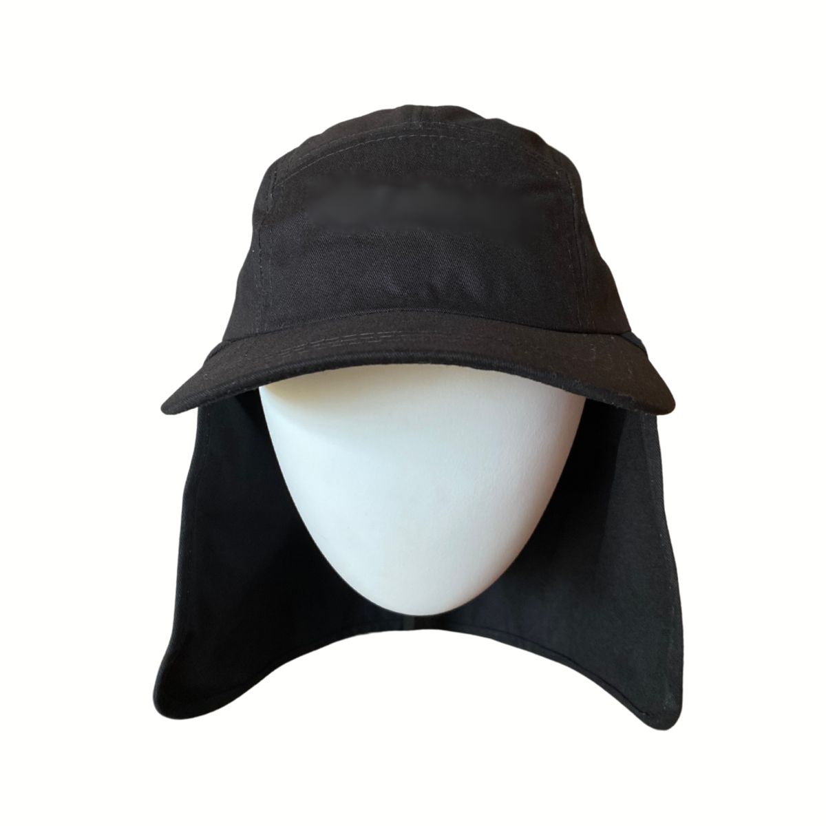 KAST PE - Cubrenuca Algodón Negro Bordado Sombrero de protección solar