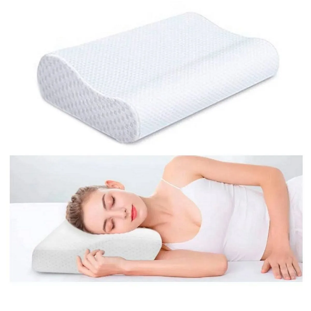 GENERICO - Par de Almohadas viscoelastica memory pillow con fundas