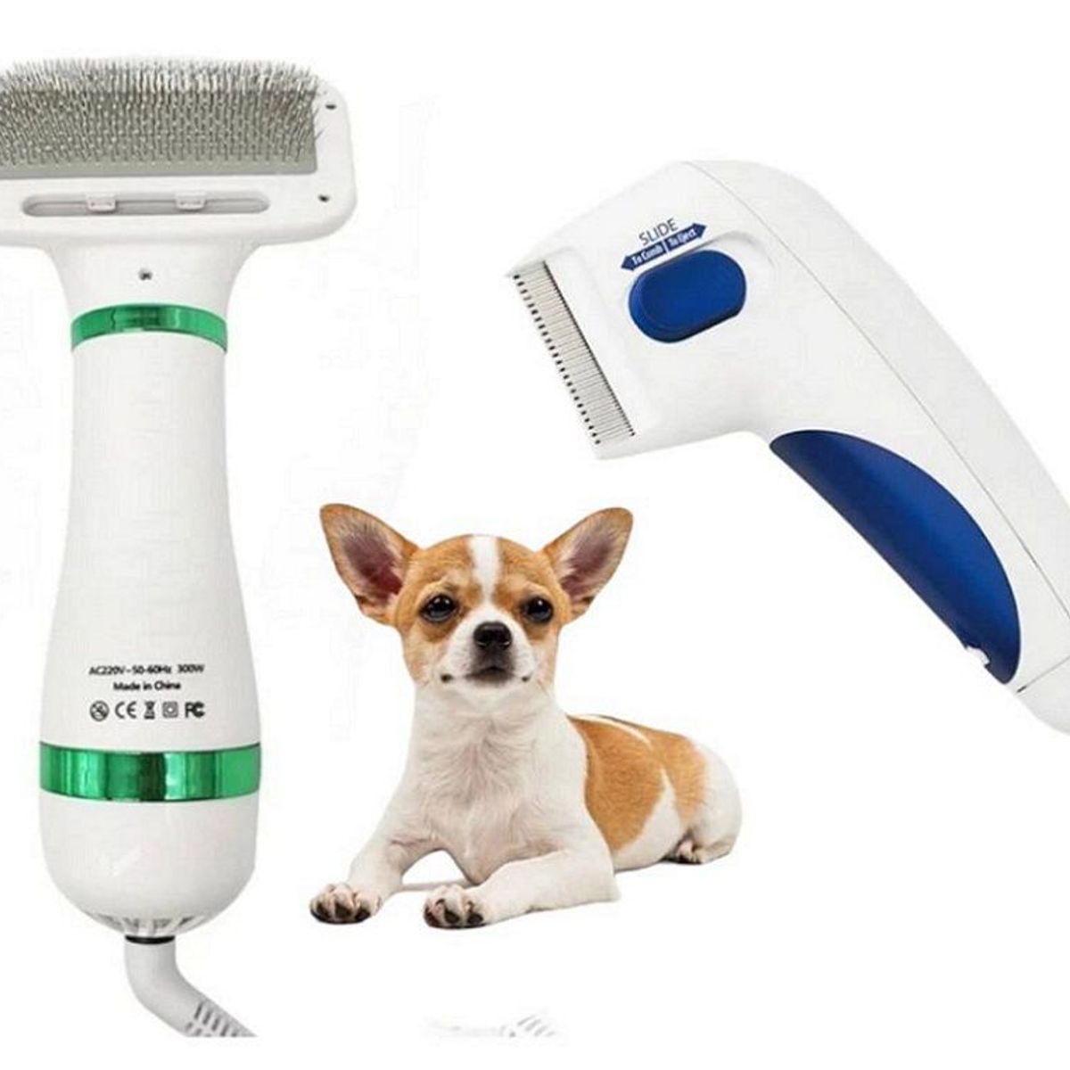 GENERICO - Pack Secador de pelo portátil Mascota Peine Antipulga