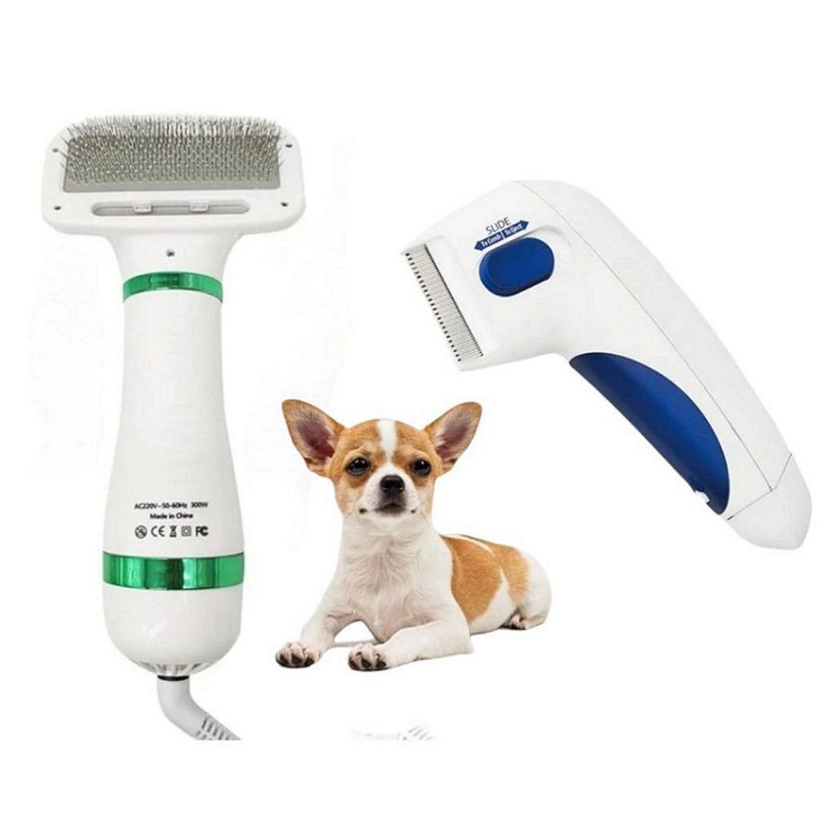 GENERICO - Pack Secador de pelo portátil Mascota Peine Antipulga