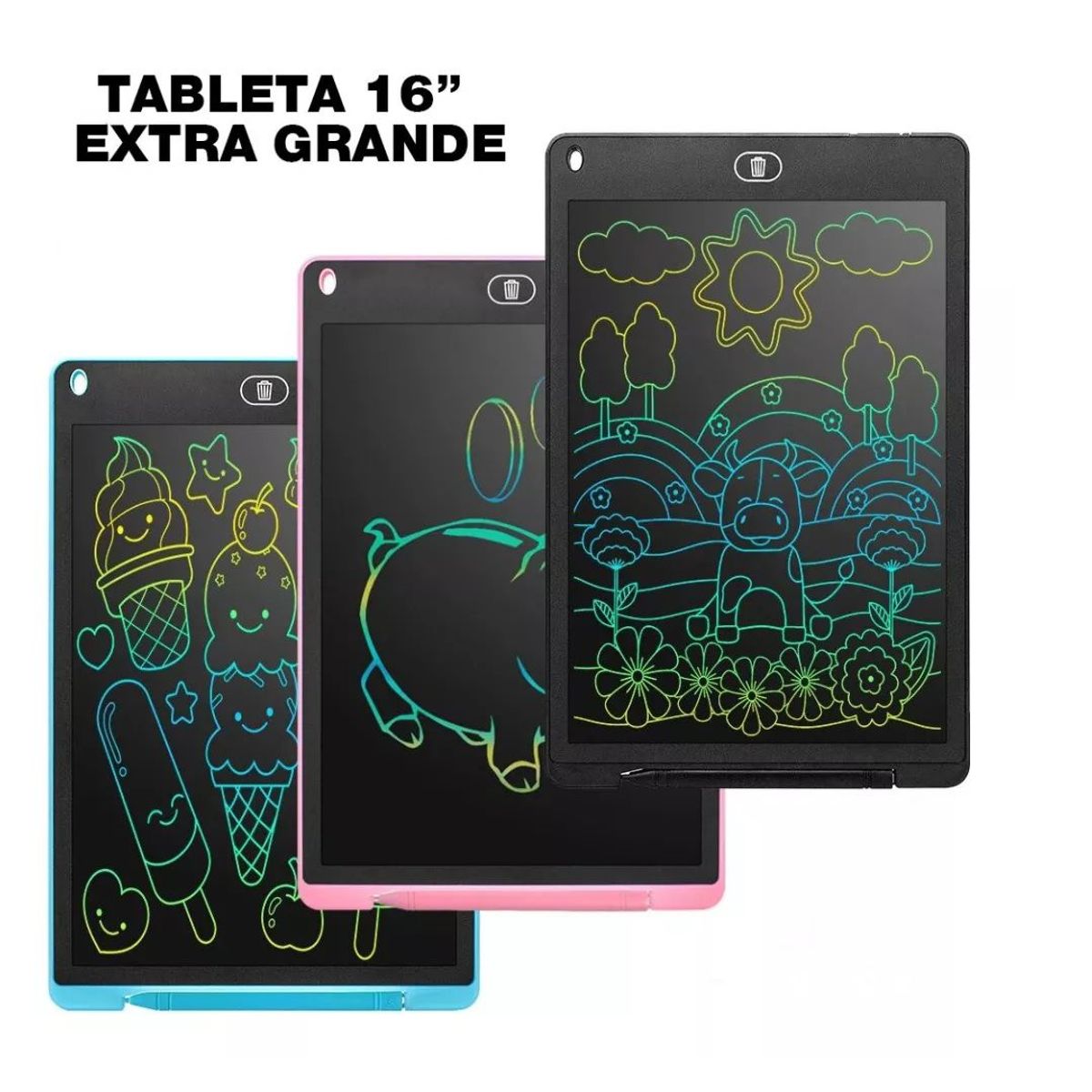 GENERICO - Pizarra Tablet Mágica Anotador Dibuja LCD de 16 Pulgadas