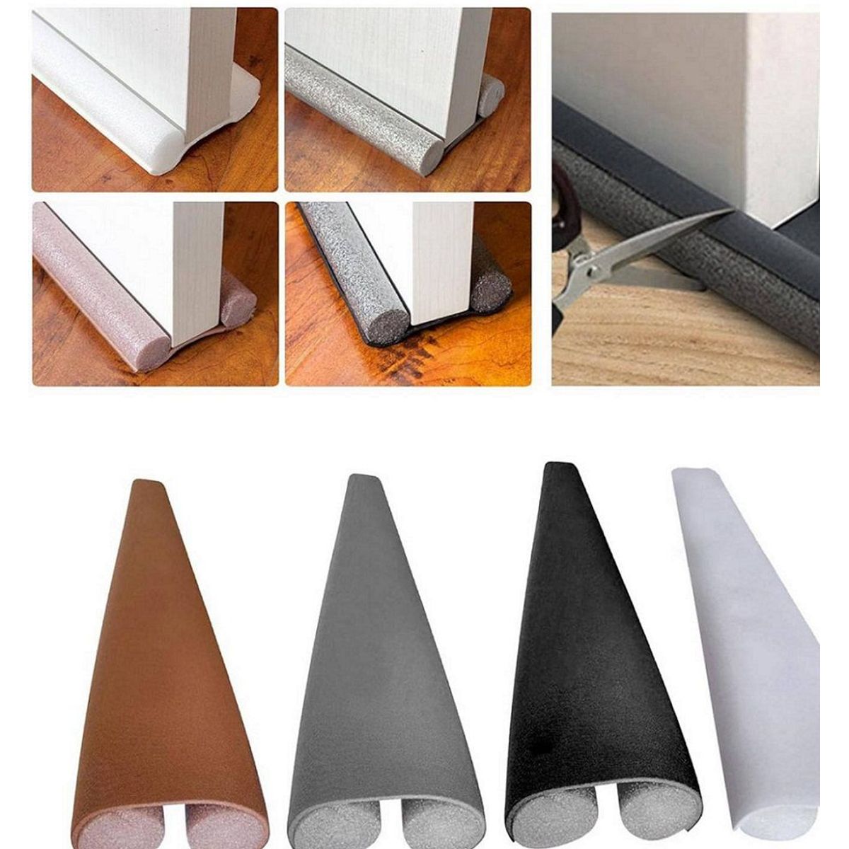 GENERICO - Burlete Flexible de Espuma 95 cm Protección Sellado de Puertas -Marron