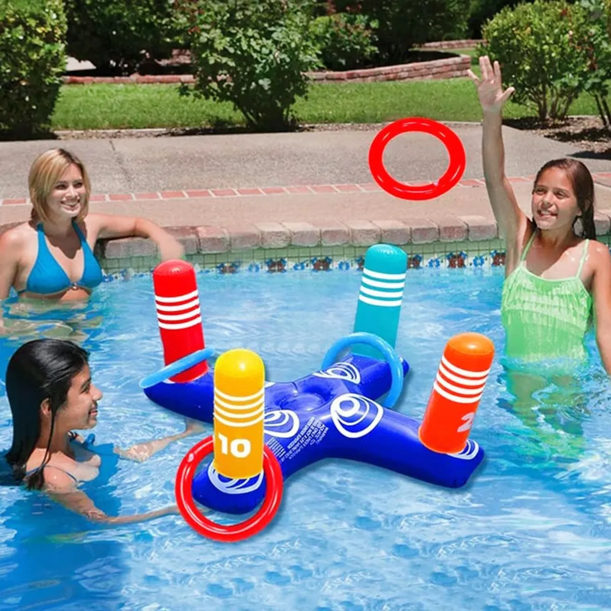 OEM - JUEGO DE LANZAMIENTO DE AROS INFLABLES PARA TODA LA FAMILIA