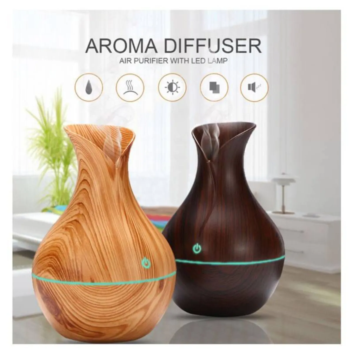 GENERICO - Humidificador difusor de aroma con luz led ultrasónico aromaterapia