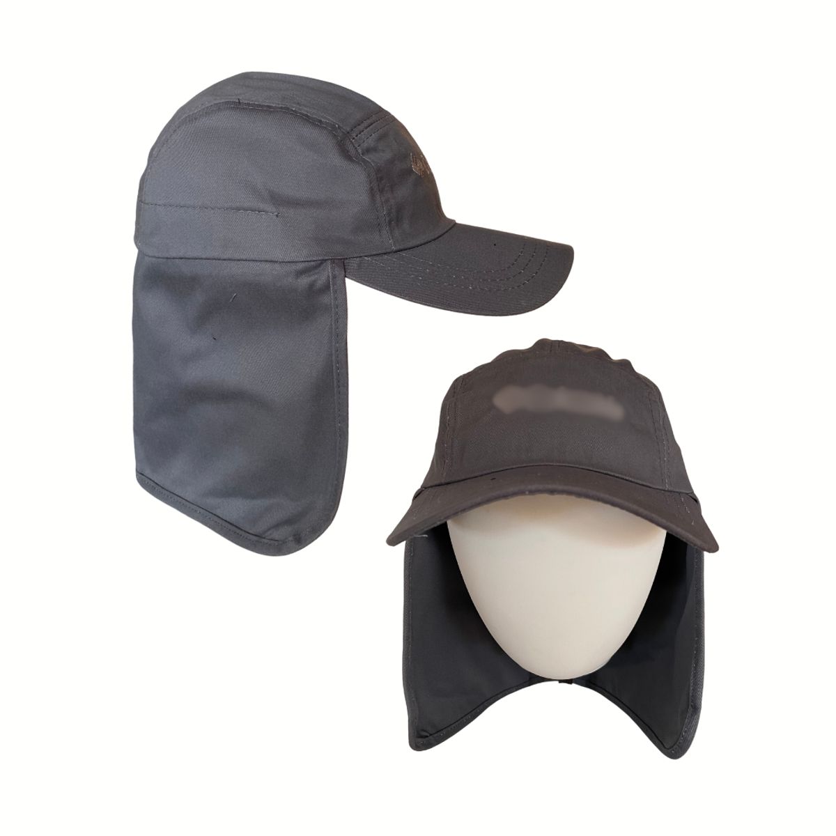 KAST PE - Sombrero Gorro Alta Proteccion Sol Cubre Nuca - Gris Oscuro