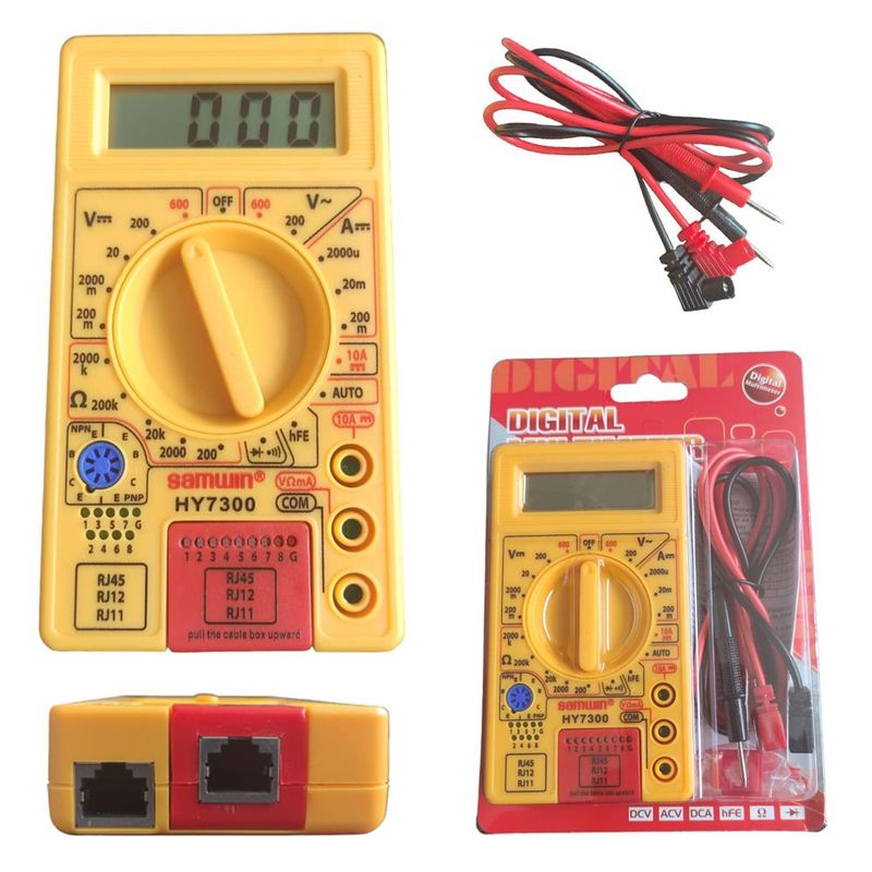SAMWIN - multimetro digital de bolsillo con lan tester probador rj45 SAMWIN