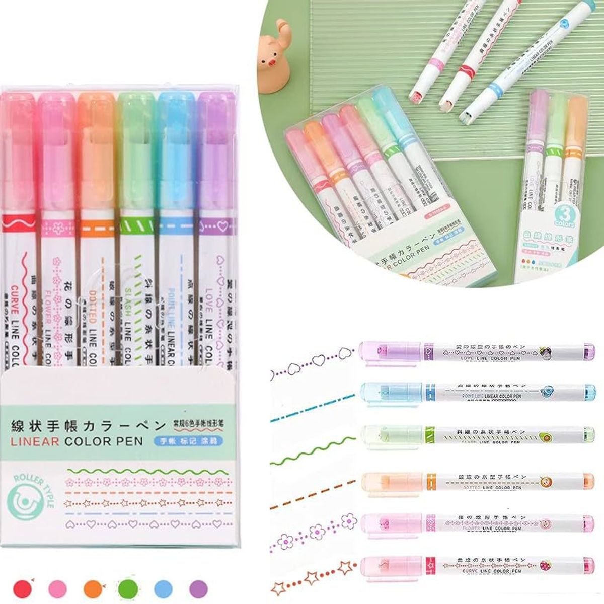 GENERICO - Plumones Tipo Rodillo Decorativos Mágicos