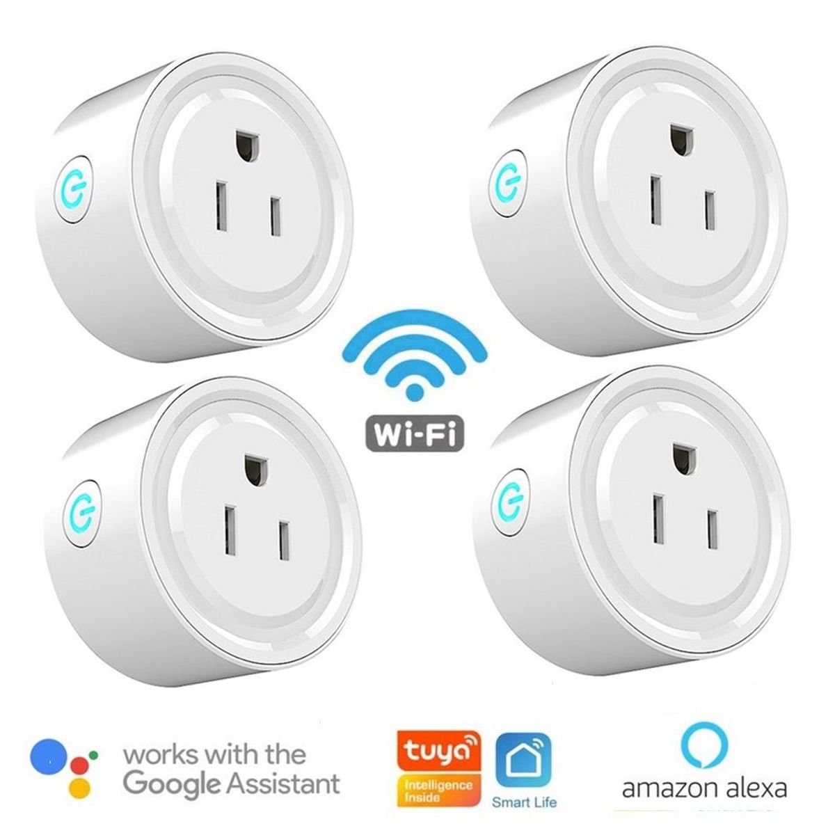 Enchufe Inteligente Wifi Domotica compatible Google y Alexa Pack x 4, marca OEM - Foto Principal