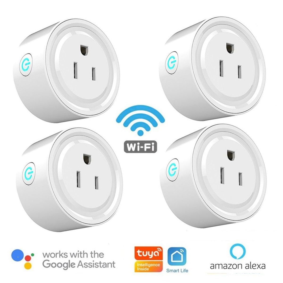 Enchufe Inteligente Wifi Domotica compatible Google y Alexa Pack x 4, marca OEM - Foto Principal