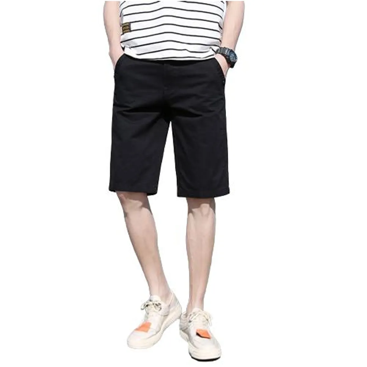 BAALATHKKO5 - Jeans Short Bermudas Hombres Ocio Diario