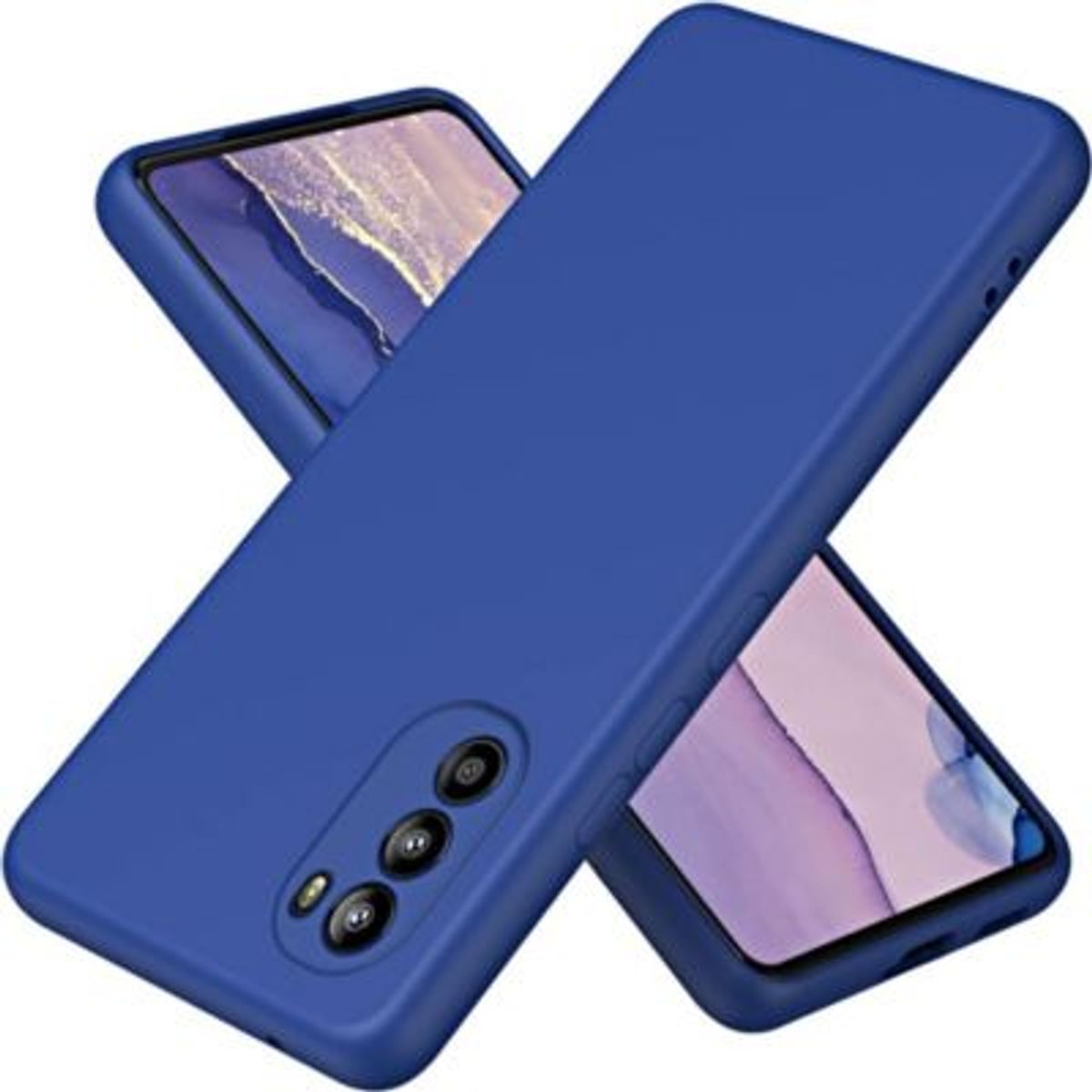GENERICO - Funda Case para Motorola E20 Soft Feeling Antishock Azul Antigolpe