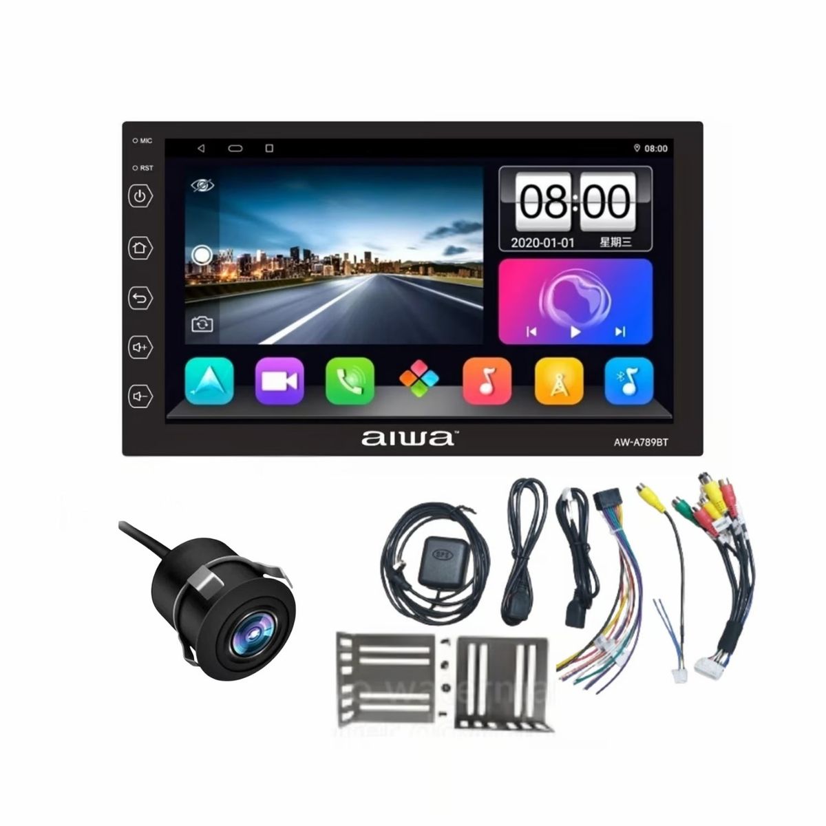 AIWA - Autoradio Aiwa Android 2 Din Slim HD 7" HD 4GB RAM + 64GB AW-A789BT