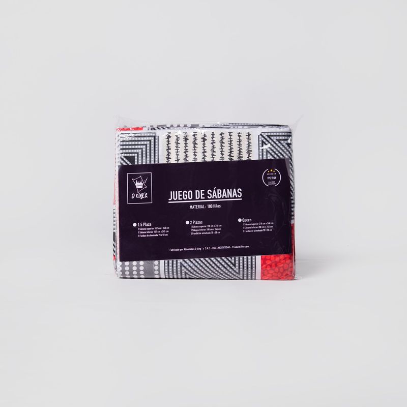 GENERICO - Set De Sábanas Lisa 100 Algodón180 Hilos Queen Armonia Escarlata