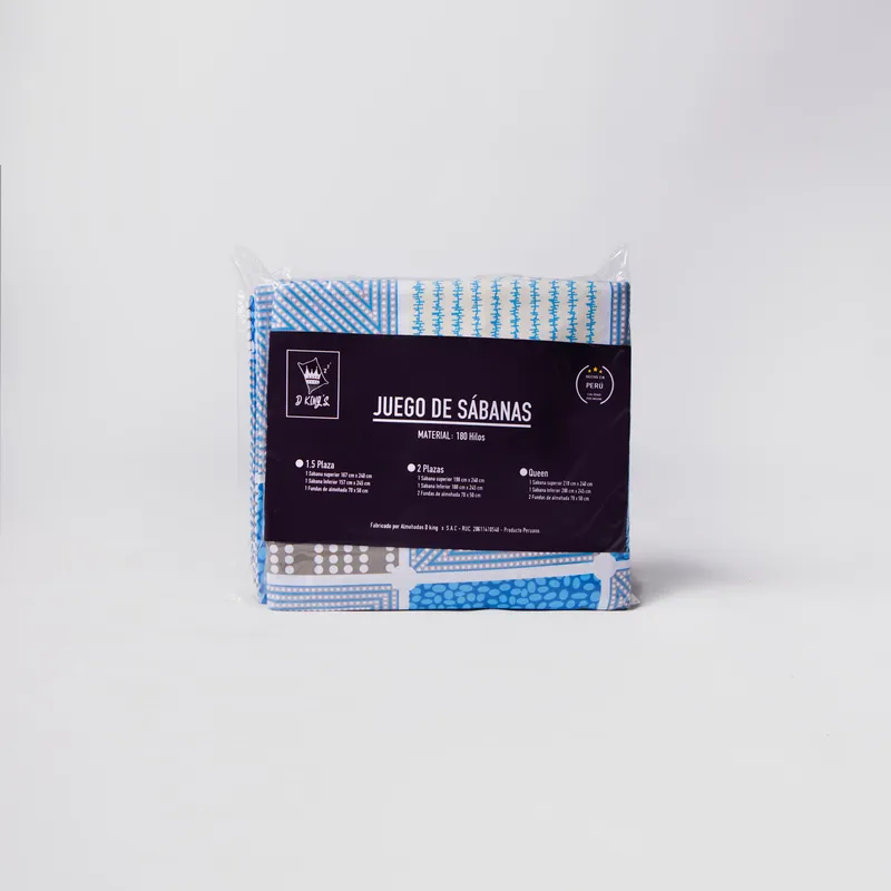 GENERICO - Set De Sábanas Lisa 100 Algodón180 Hilos 1.5 Plz Cielo Enigmatico