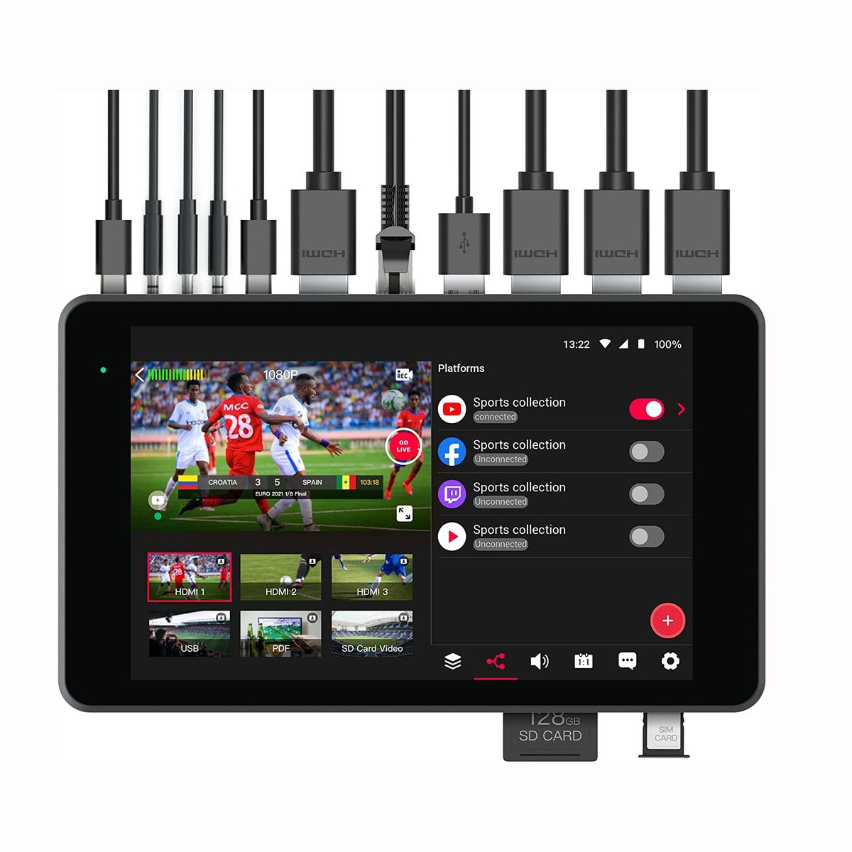 GENERICO - Yololiv YoloBox PRO Conmutador para Transmisión en Vivo Multicámaras