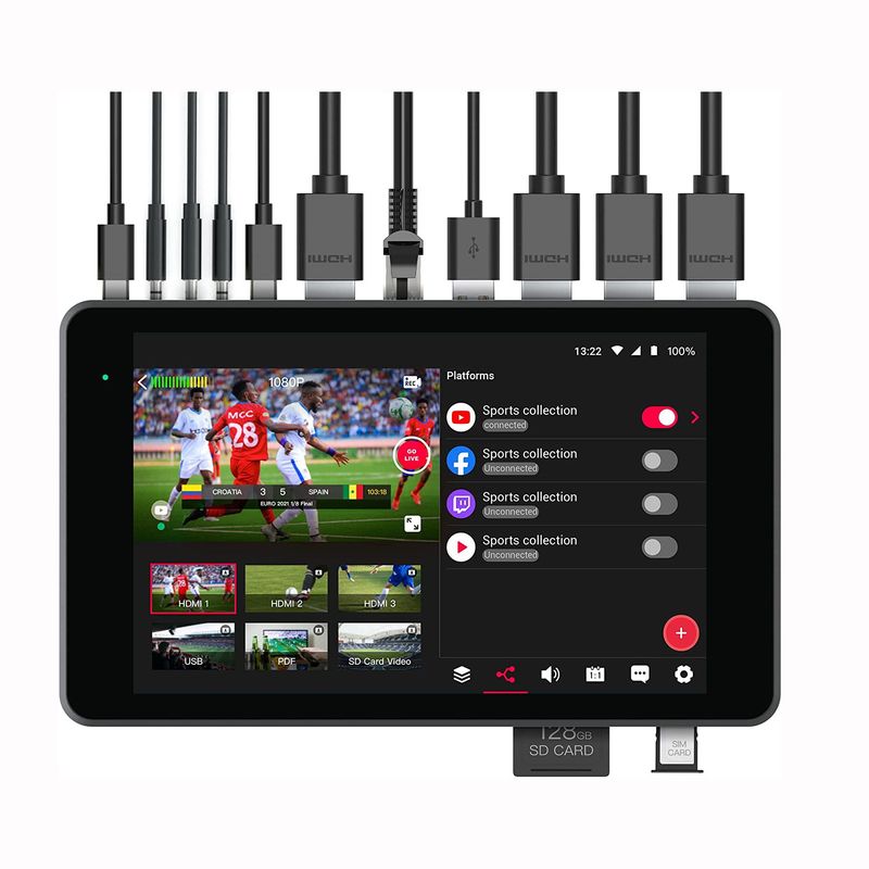 GENERICO - Yololiv YoloBox PRO Conmutador para Transmisión en Vivo Multicámaras