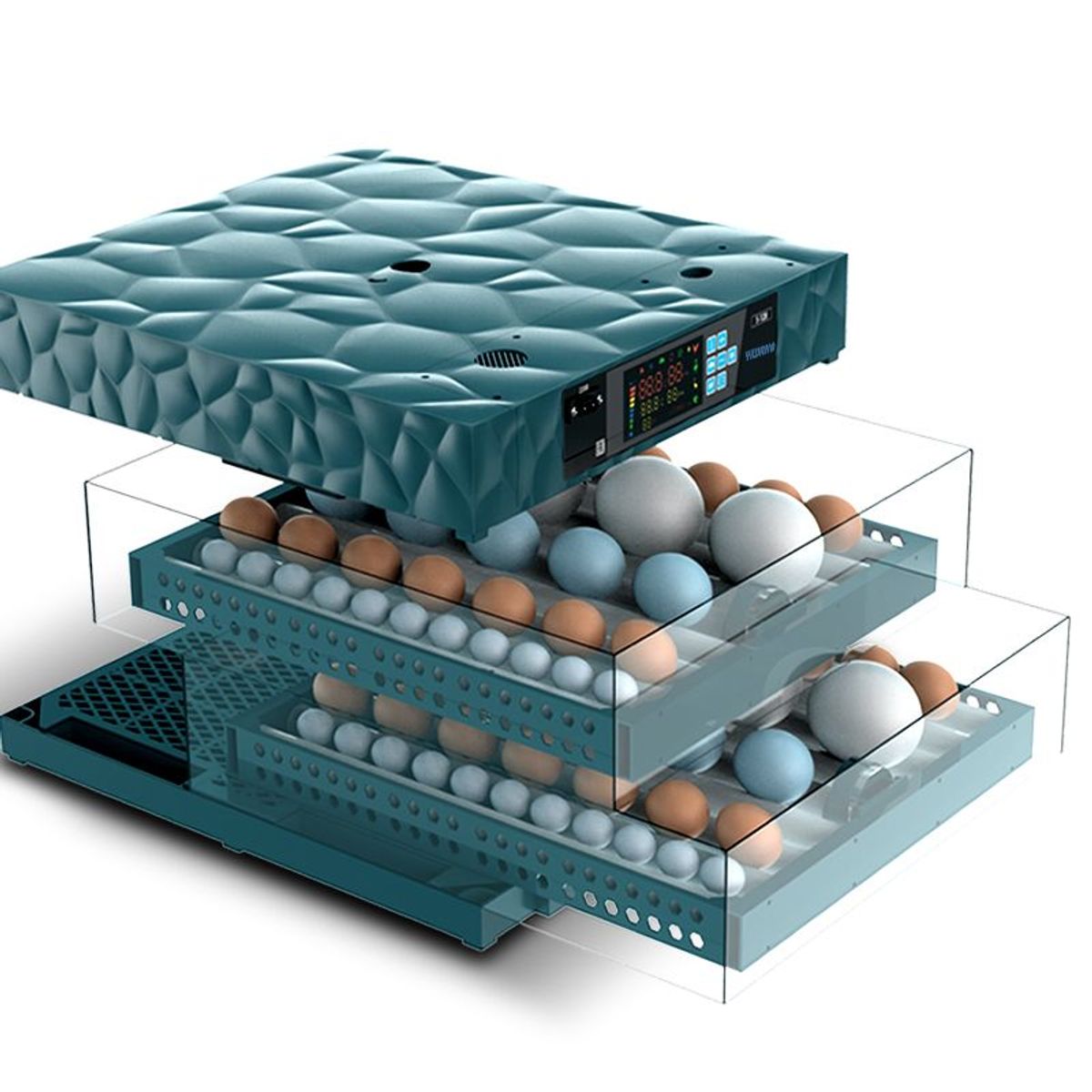 GENERICO - Incubadora Verde Automática de 128 Huevos Dual 220v-12v