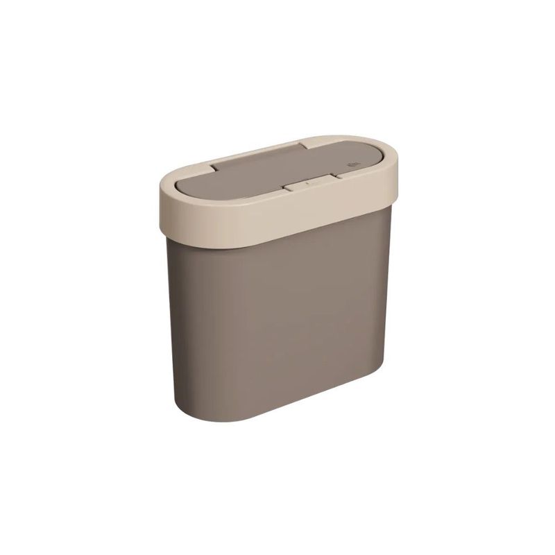 COZA - Papelera Apertura Con Boton 2.8L Coza Flat Gris
