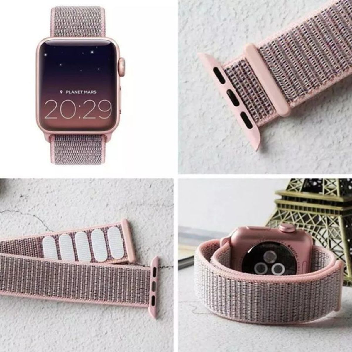 GENERICO - Correa Nylon para Apple Watch y Smartwatch 42mm a 49mm Arcoiris