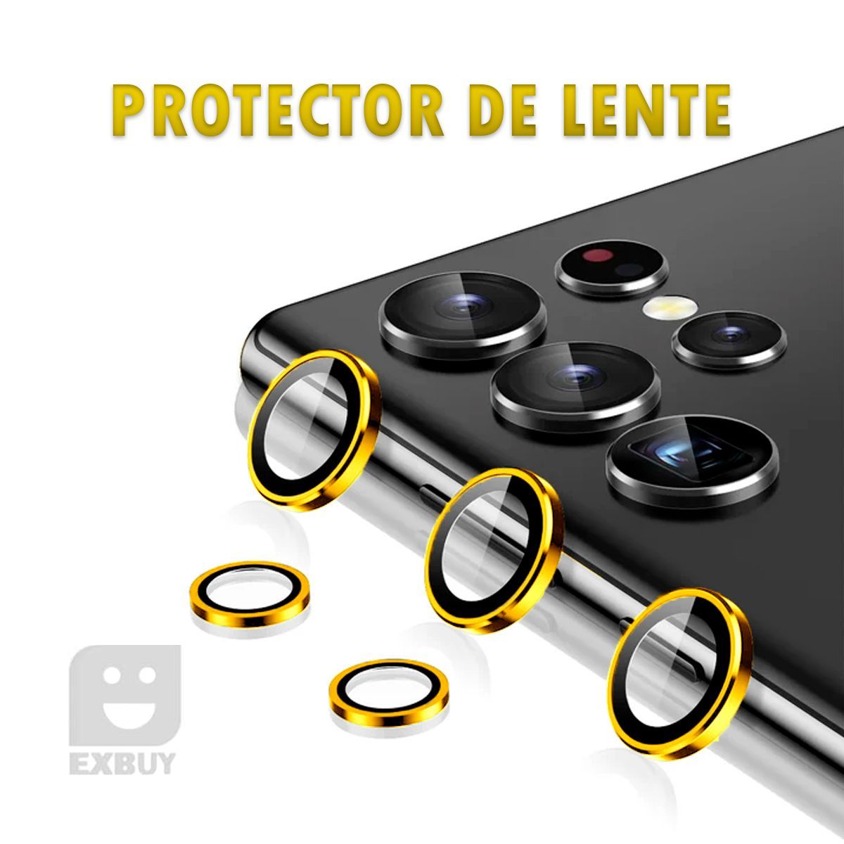 GENERICO - Mica Protectora de Camara Dorado para Samsung Galaxy S23 Ulra