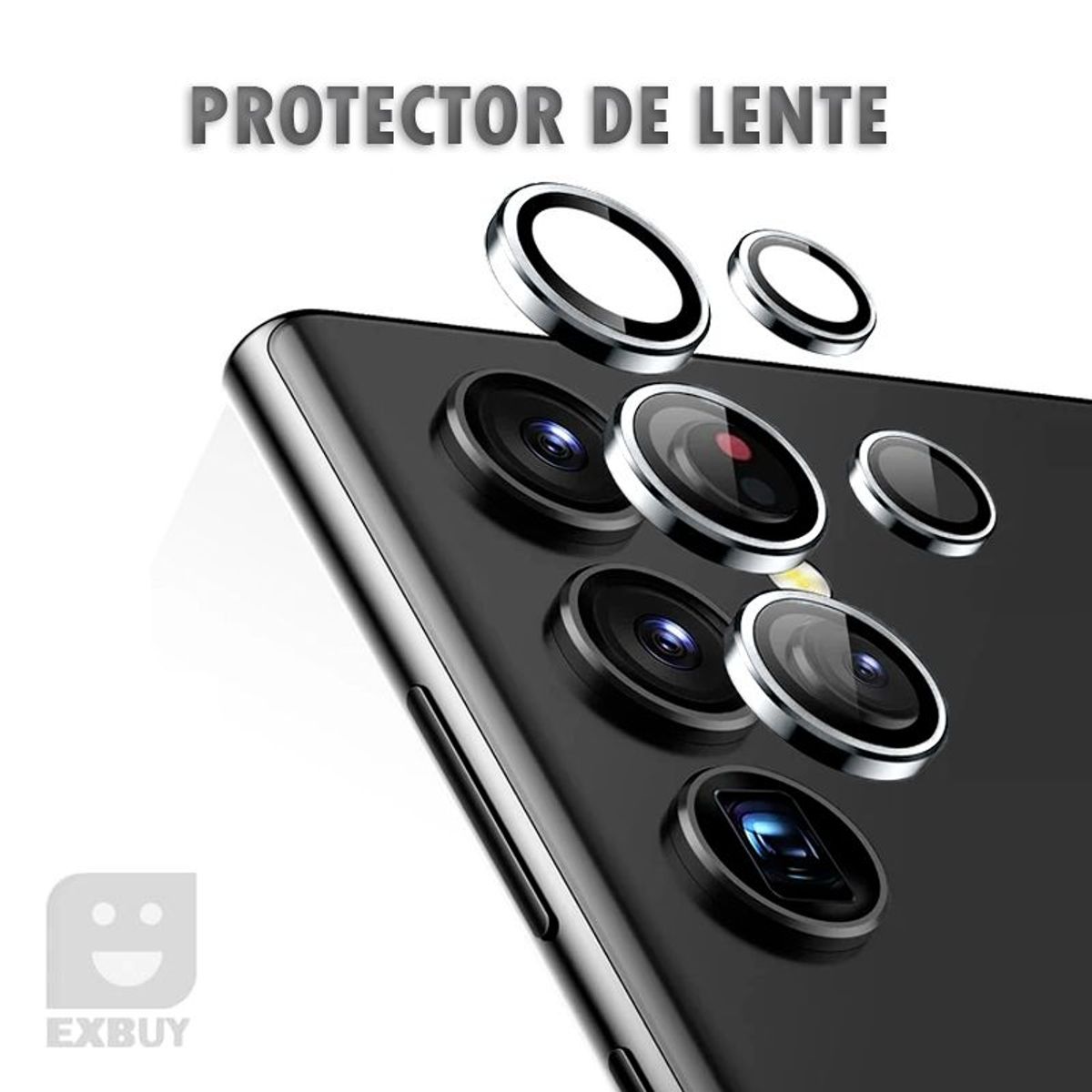 GENERICO - Mica Protectora de Camara Plateado para Samsung Galaxy S23 Ultra