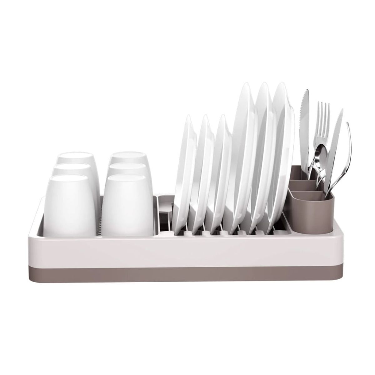 COZA - Escurridor De Cubiertos Plástico Coza Flat Gris