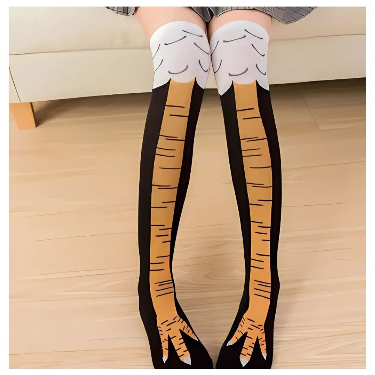 GENERICO - Medias Super Largas Diseño Patas de Pollo Premium