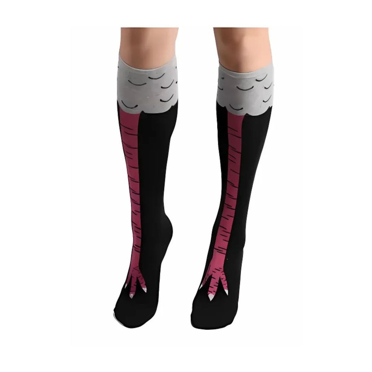 GENERICO - Medias Largas Diseño Patas de Pollo Rosa Premium