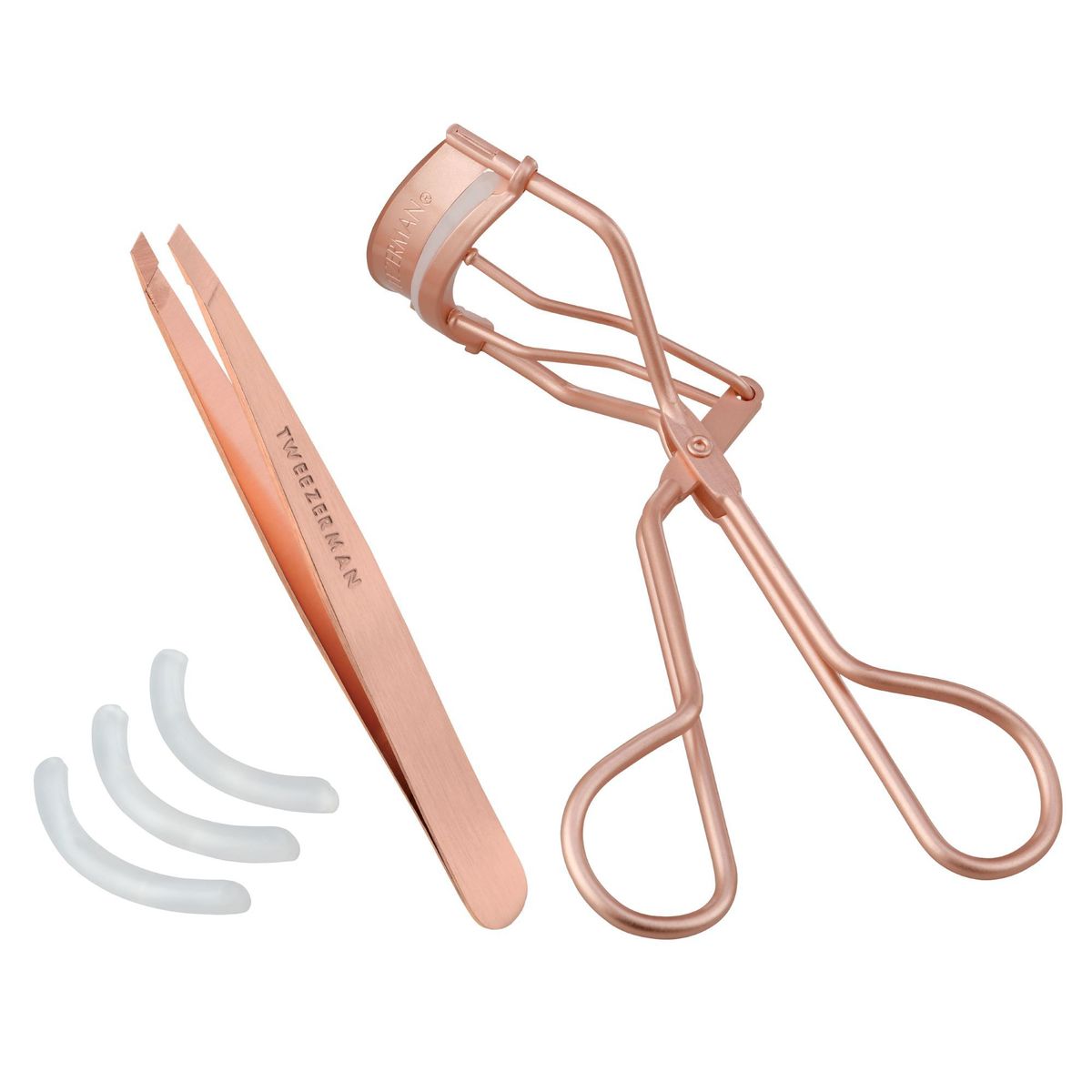 TWEEZERMAN - SET DE REGALO PINZA Y RIZADOR ORO ROSA - ROSE GOLD BROW  LASH GIFT SET