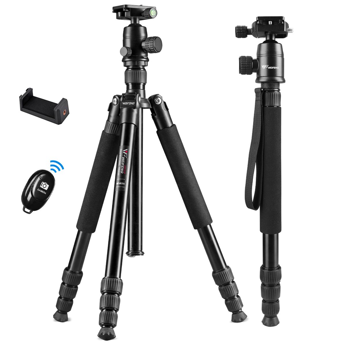 WEIFENG - Trípode Profesional 160 Cm Weifeng WF-6620A Disparador Bluetooth
