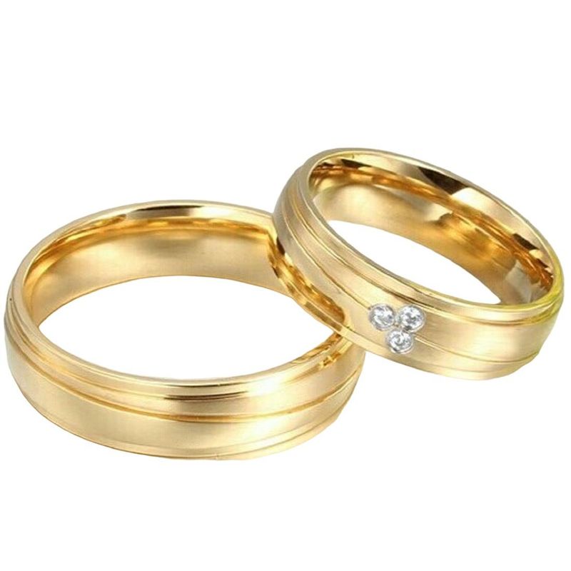 GENERICO - Aro Alianzas de Matrimonio  Deluxe Mujer Bañado Oro18K San Valentín