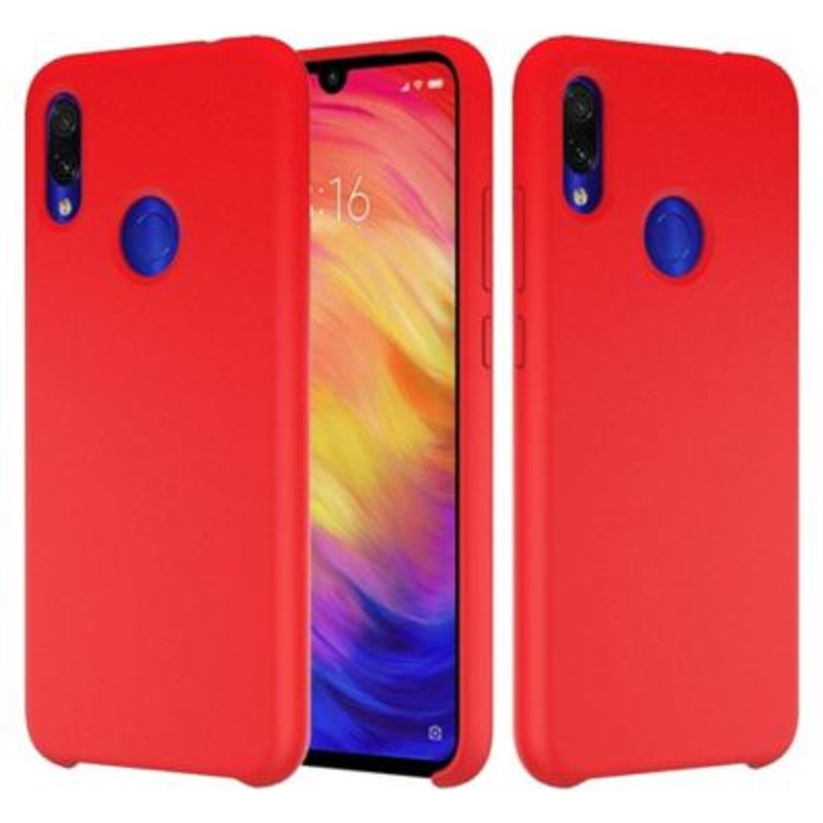 GENERICO - Funda Case para Xiaomi Note 7 Soft Feeling Antishock Rojo Antigolpe