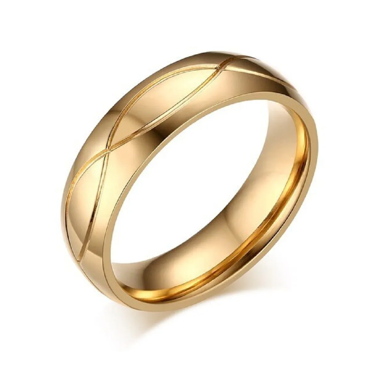 GENERICO - Aro Alianzas Matrimonio  All Luxury Hombre Bañado Oro 18K San Valentín