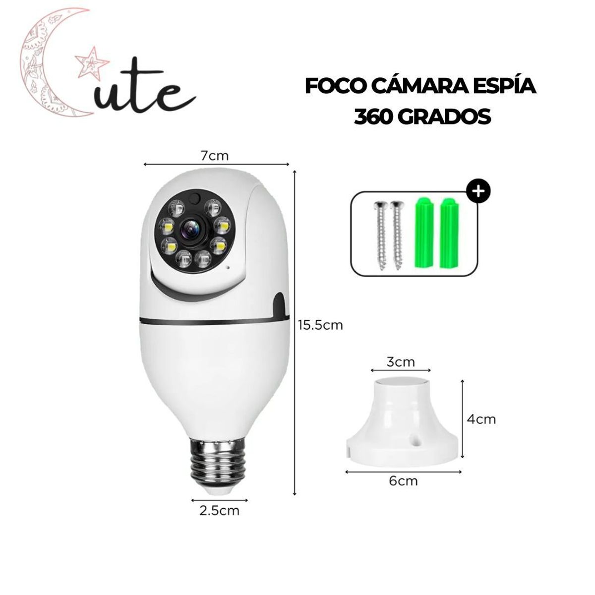 GENERICO - FOCO CÁMARA ESPÍA 360 GRADOS