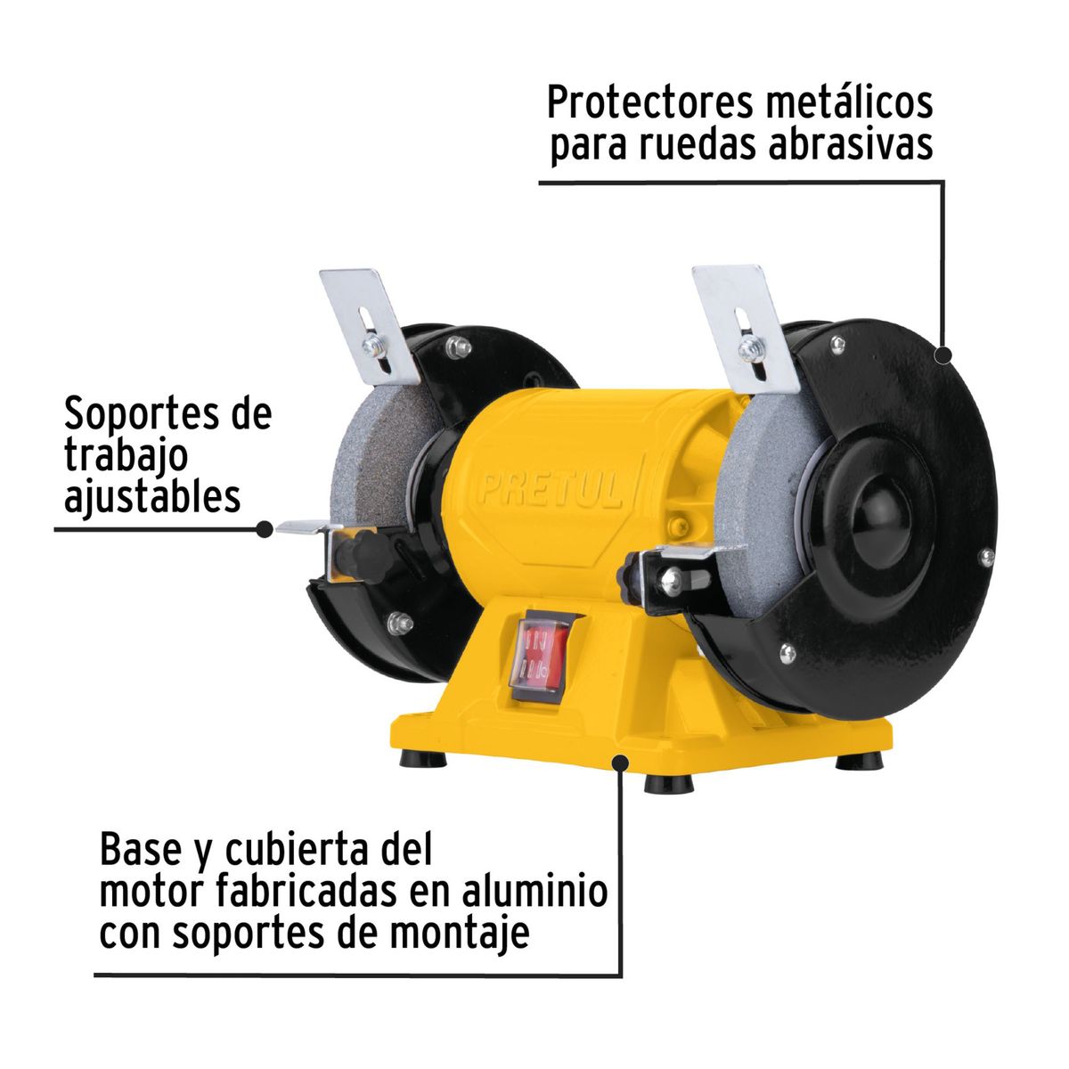 PRETUL - Combo Amoladora 4 ½ 700w y Esmeril de banco 5" Pretul