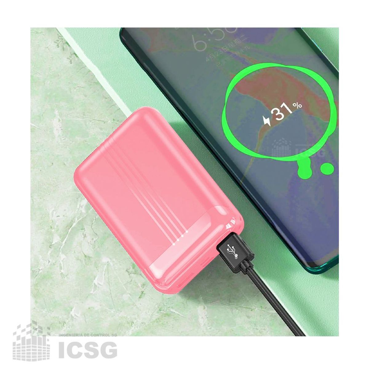 GENERICO - Powerbank de 6000 mAH Color Rosa - Cafini