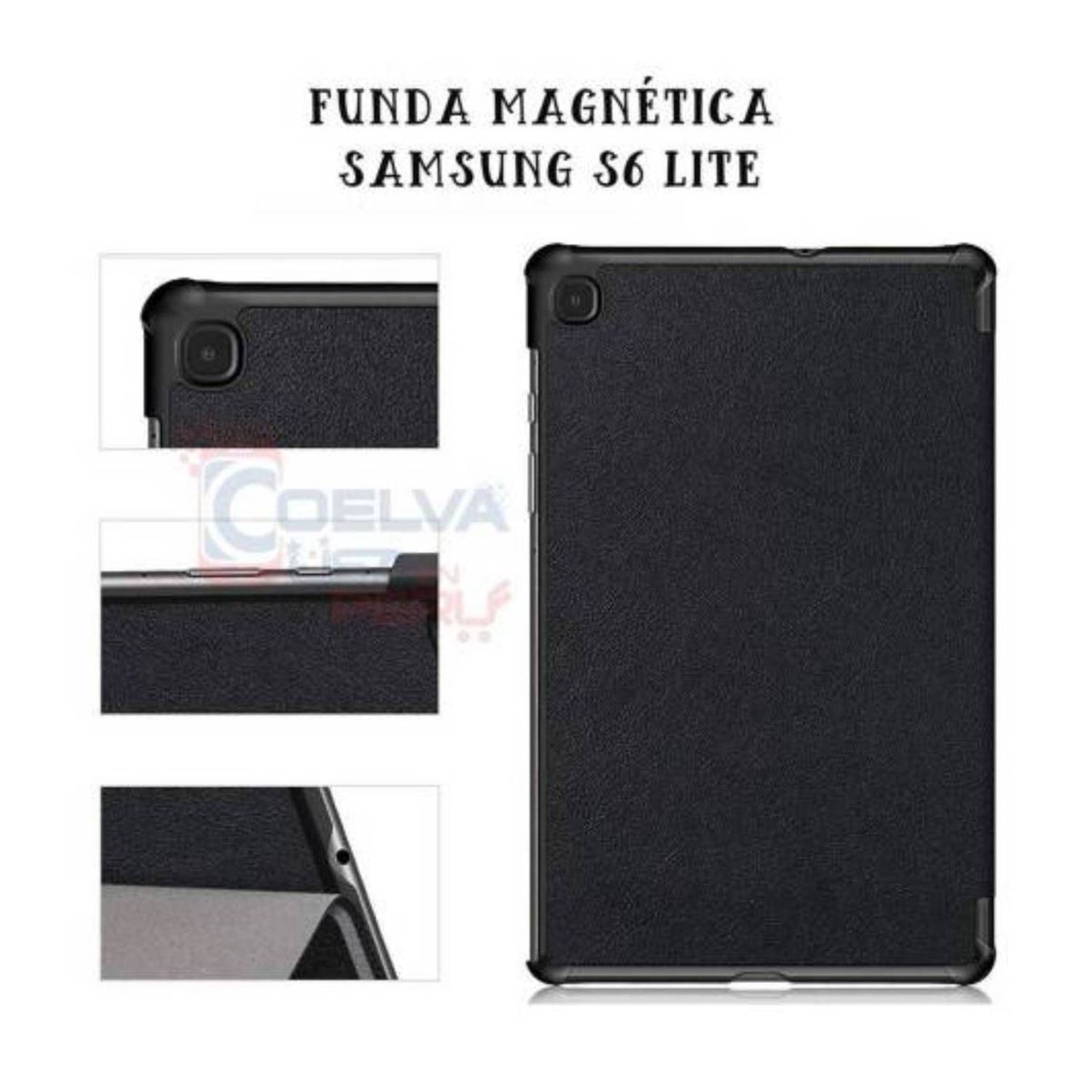GENERICO - Funda Flip Magnética Tablet Samsung Tab s6 Lite 10.4 2020 Negro
