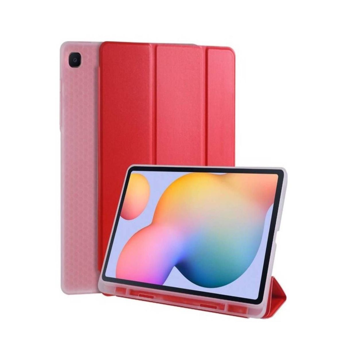 GENERICO - Funda Flip Magnética Tablet Samsung Tab s6 Lite 10.4 2020 Rojo