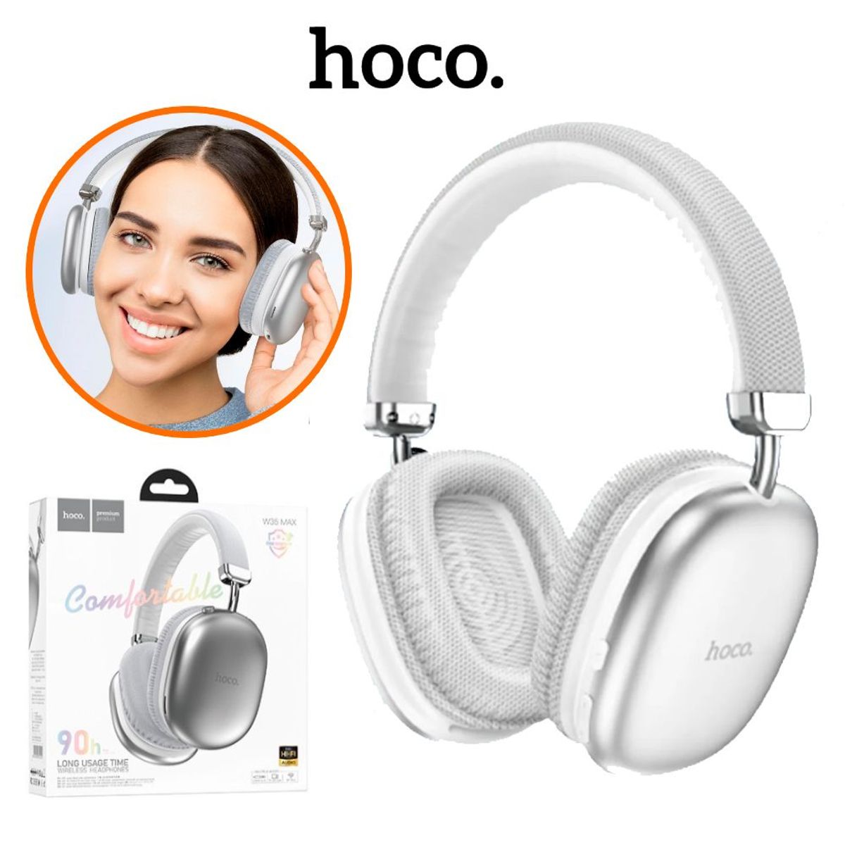 HOCO - Audifono Bluetooth inalámbricos Auriculares Con Microfono Hoco W35 Max