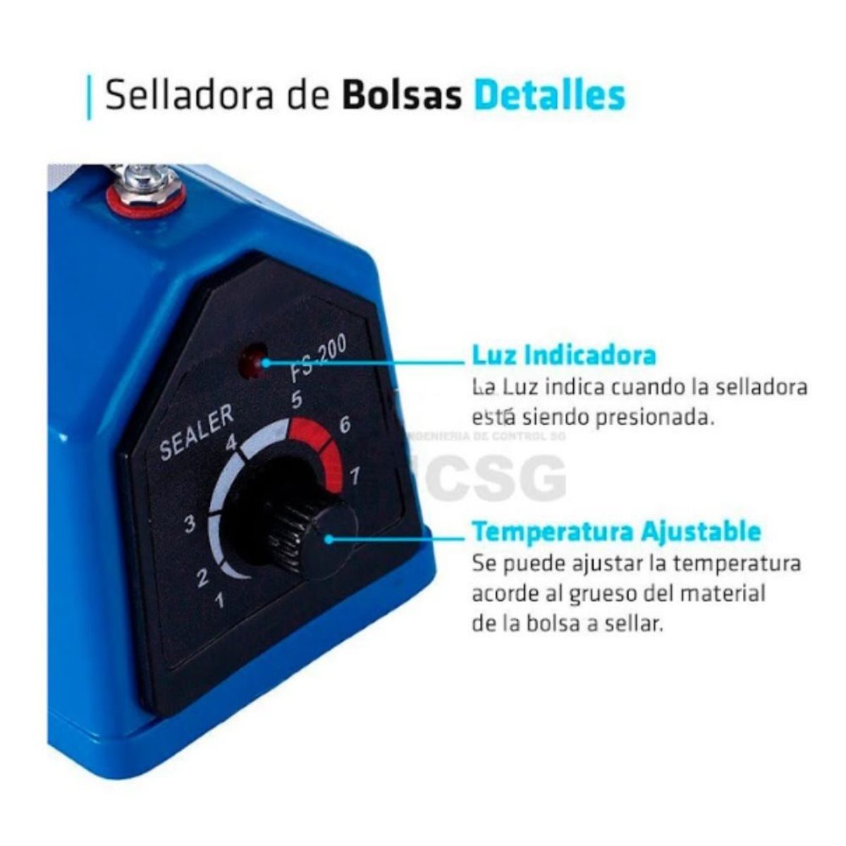GENERICO - Selladora de Bolsa 40cm - Estructura de Plástico