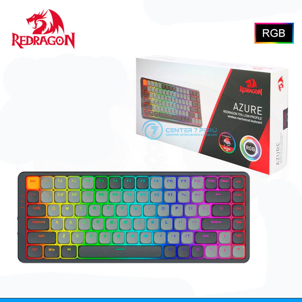 REDRAGON - Teclado Redragon Azure K652GG RGB-PRO English